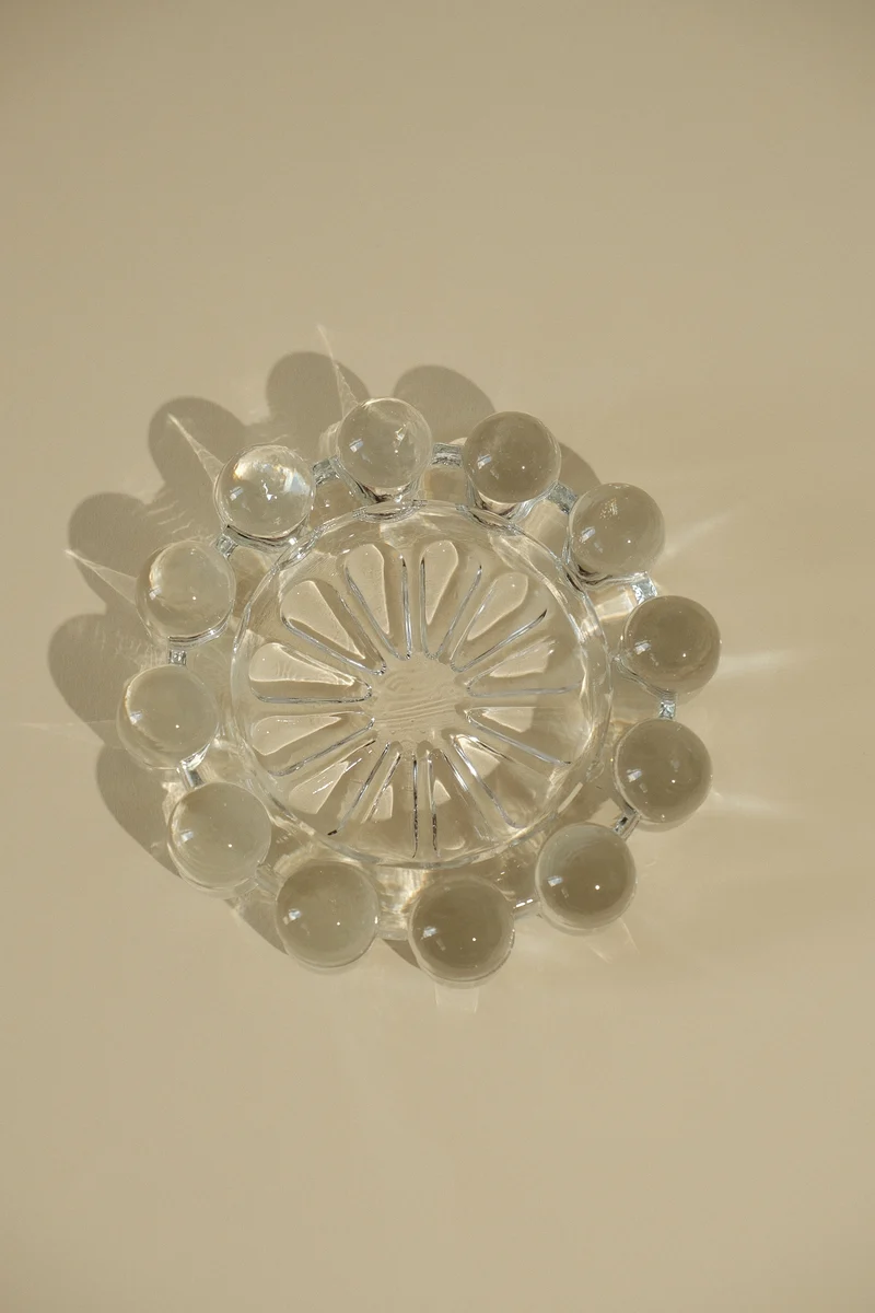 Heavy Clear Glass Candleholder