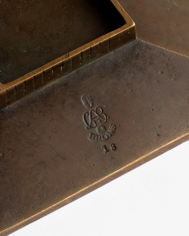 Art Deco Bronze Tray by GAB, 1930s, Sweden