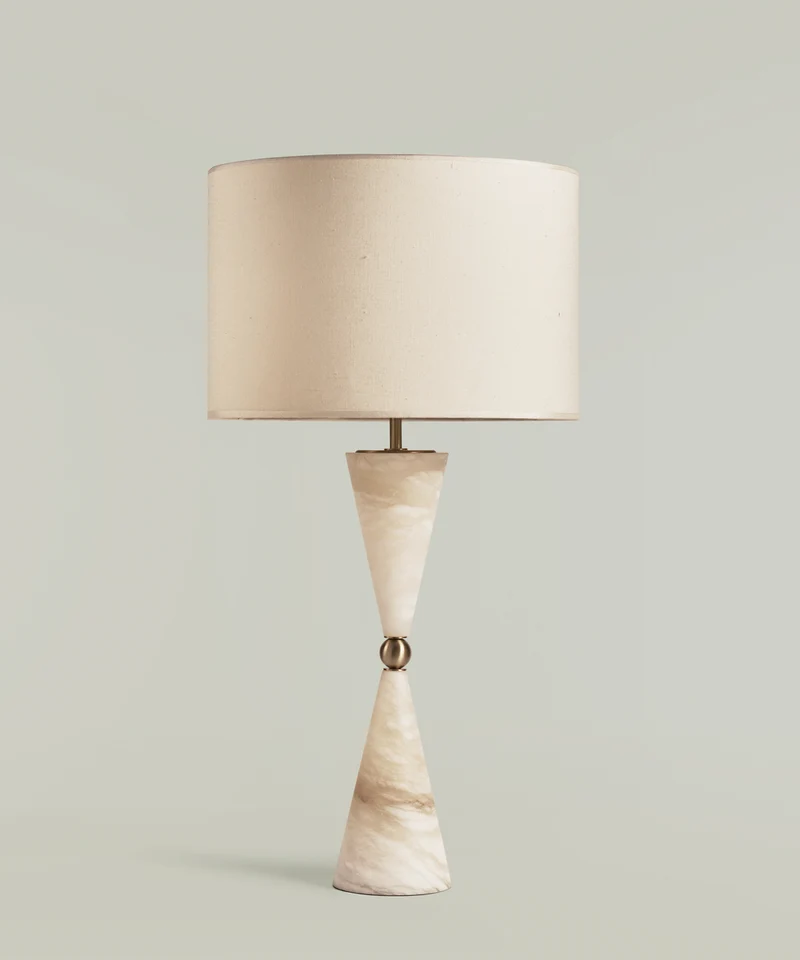 SILHOUETTE Table Lamp in Alabaster and Satin Brass
