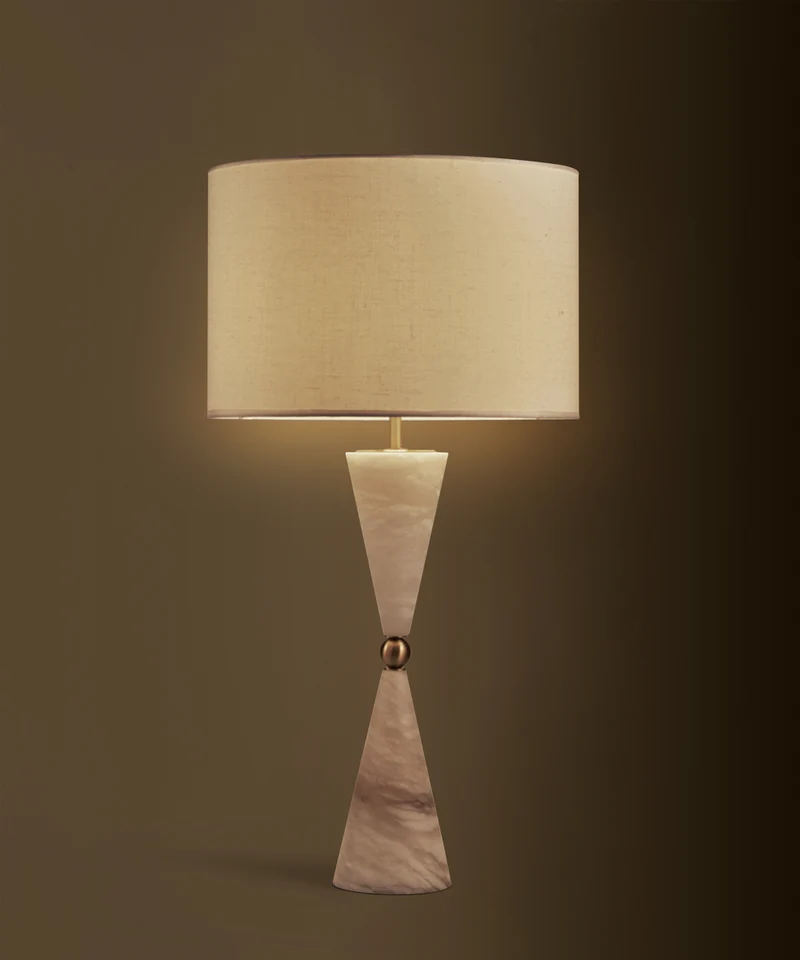 SILHOUETTE Table Lamp in Alabaster and Satin Brass