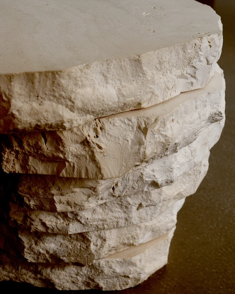 Side Table in Travertine, Navona by Jesper Sundberg Örtegren