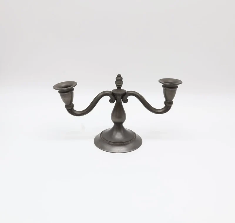 Pewter 3-Arm Candelabra by Royal Holland Daalderop (1950s–1960s)