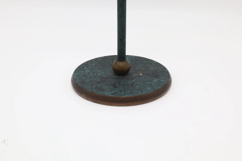 Verdigris & Brass Winged Candle Holder – Italy, 1980s