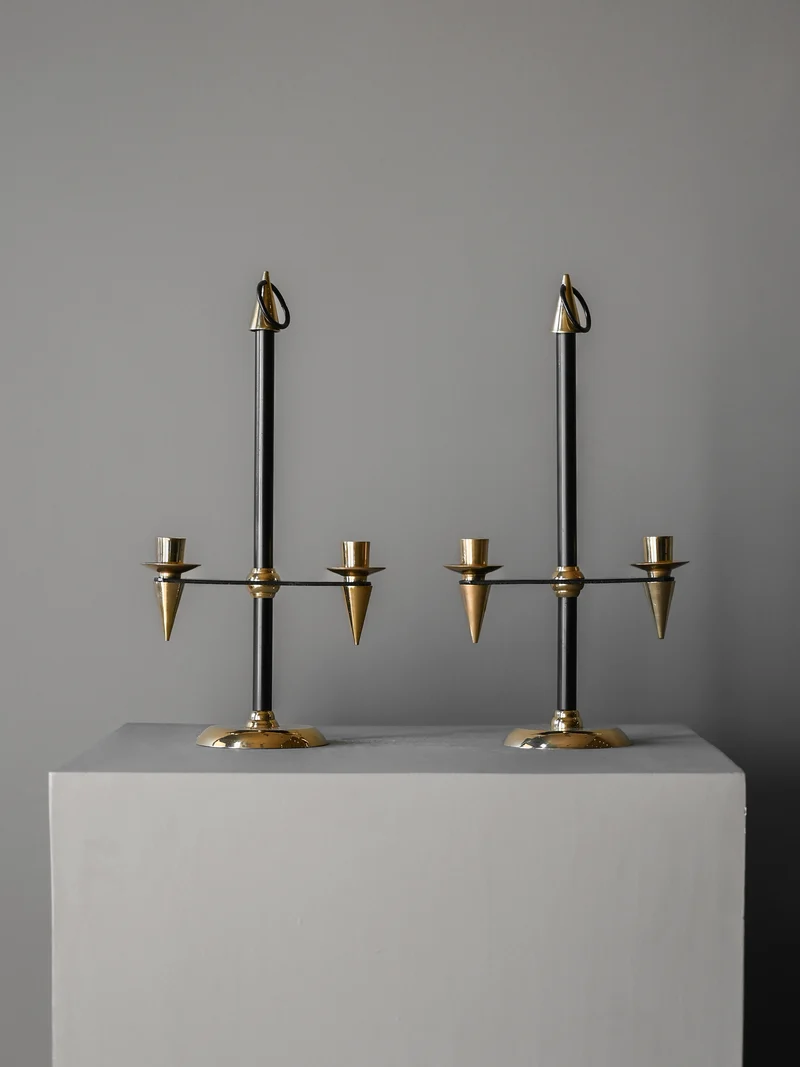 Pair of Mid-Century Italian Candleholders