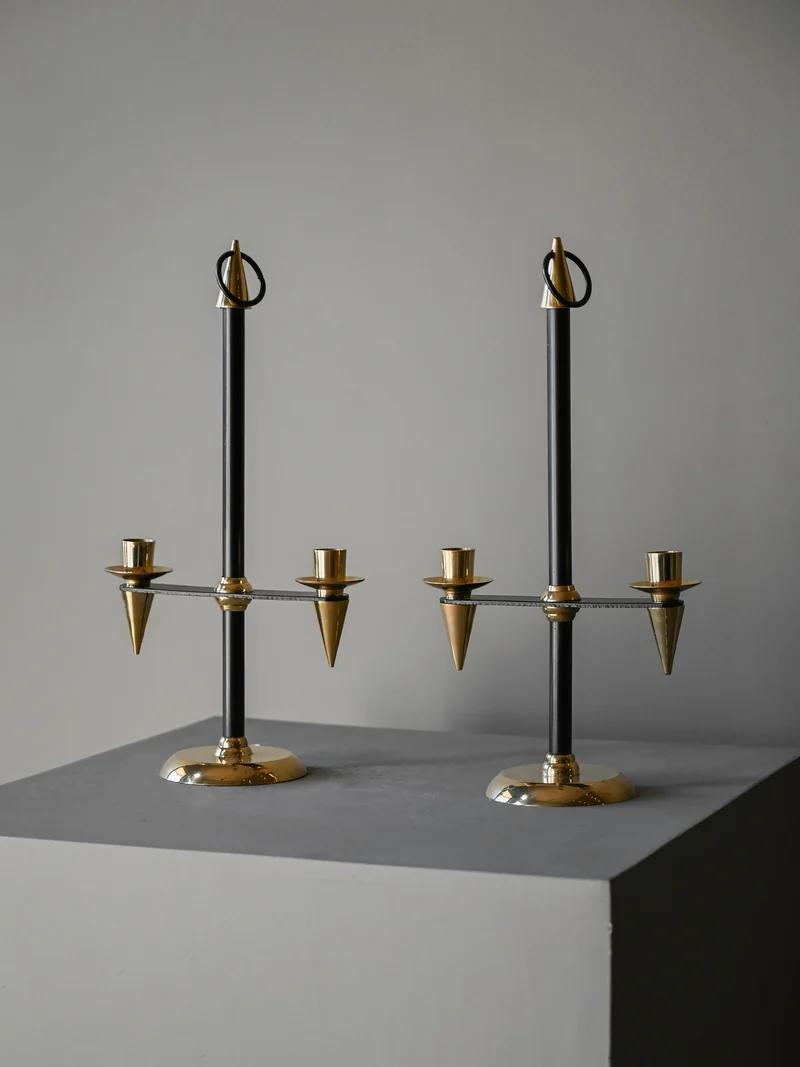 Pair of Mid-Century Italian Candleholders