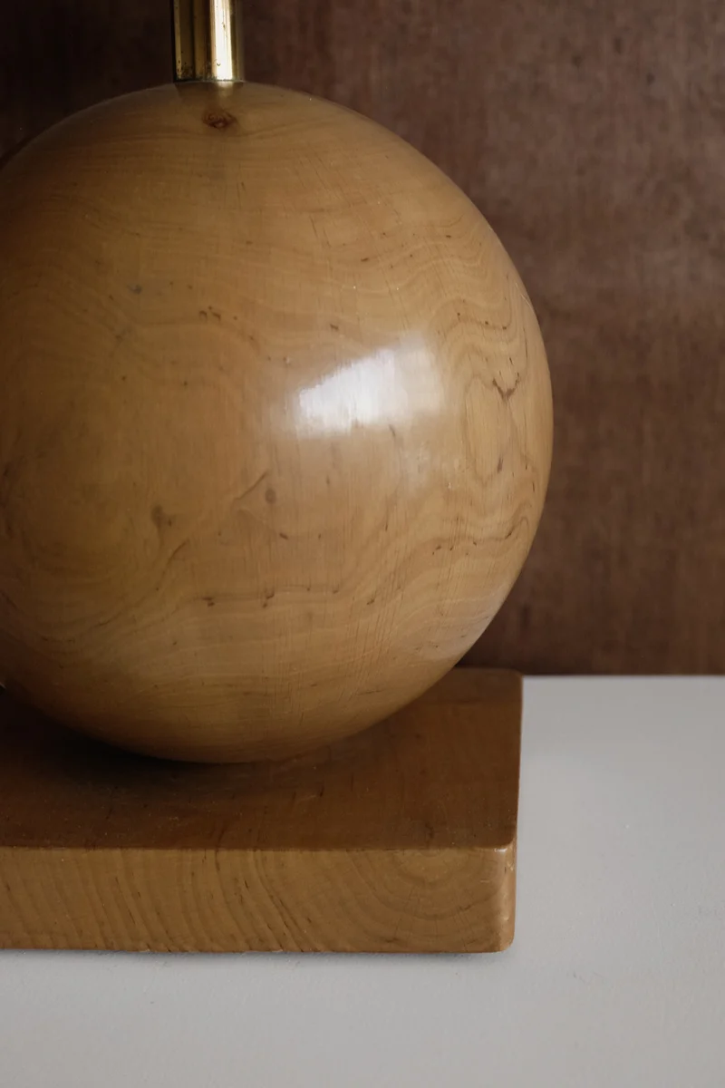 Vintage Wooden Cone Table Lamp