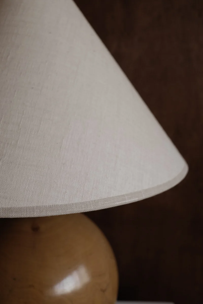 Vintage Wooden Cone Table Lamp