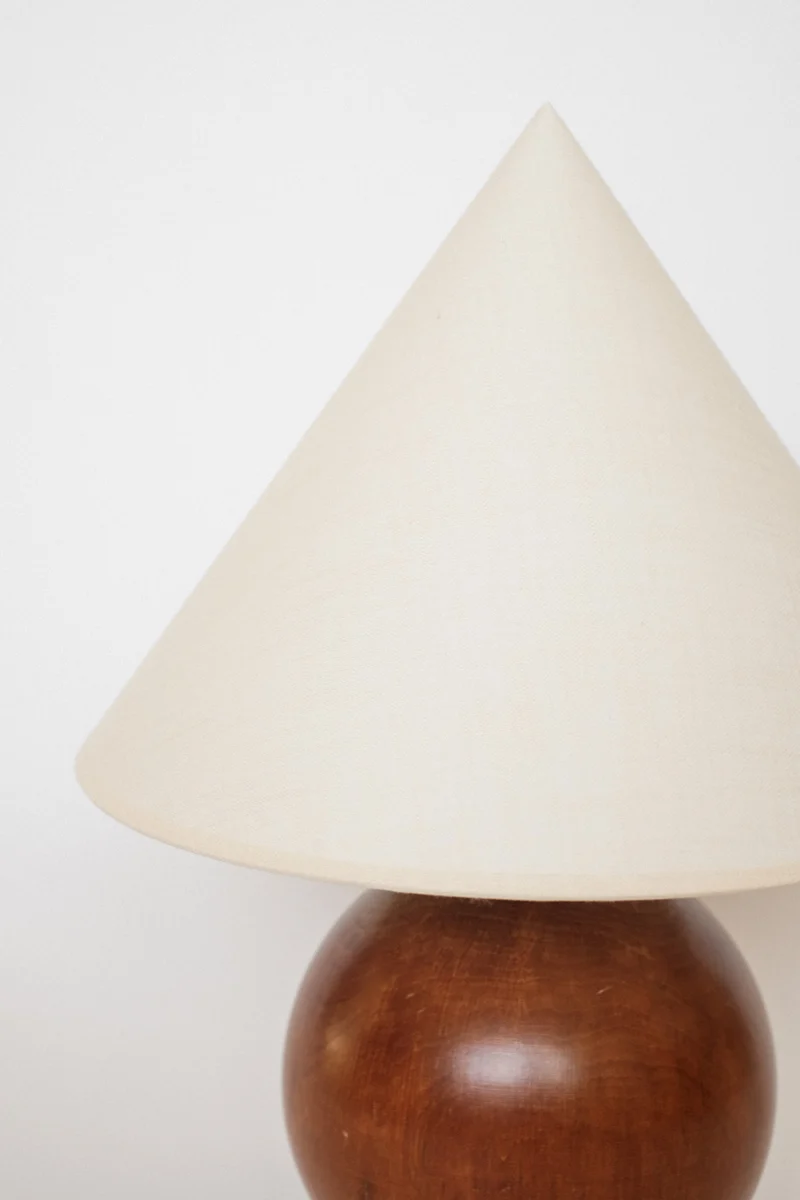Vintage Wooden Sphere Table Lamp