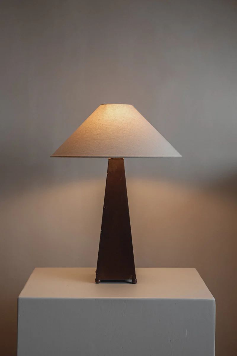 Vintage Obelisk Copper Table Lamp