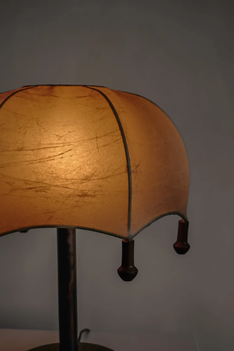 Vintage Mid-Century Cocoon Umbrella Tablelamp Resin Table Lamp