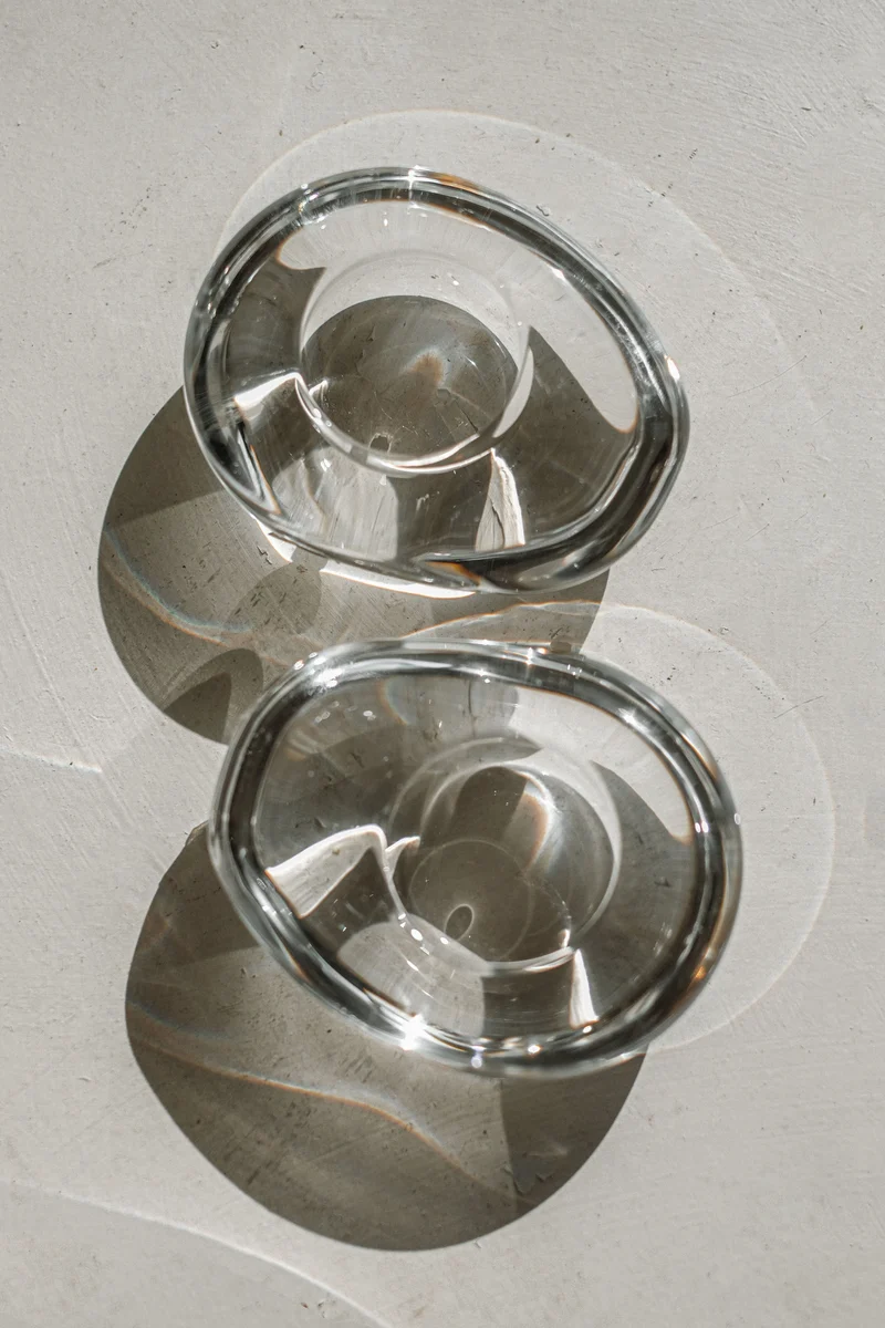 Set of 2 Crystal Candleholders