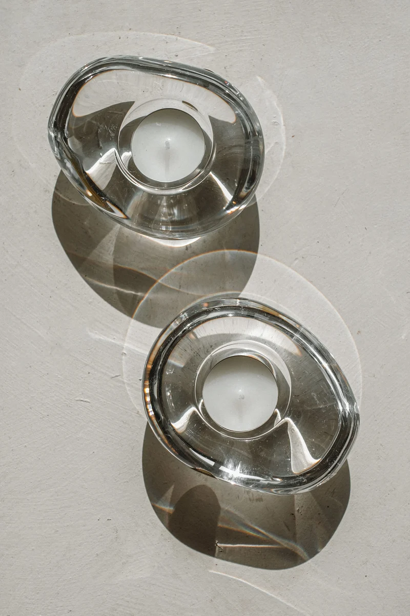 Set of 2 Crystal Candleholders