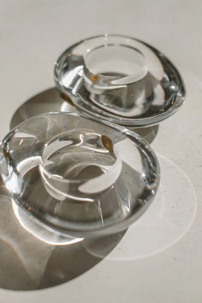 Set of 2 Crystal Candleholders