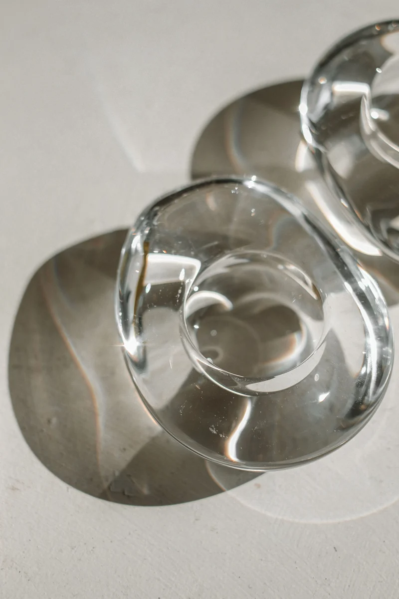 Set of 2 Crystal Candleholders