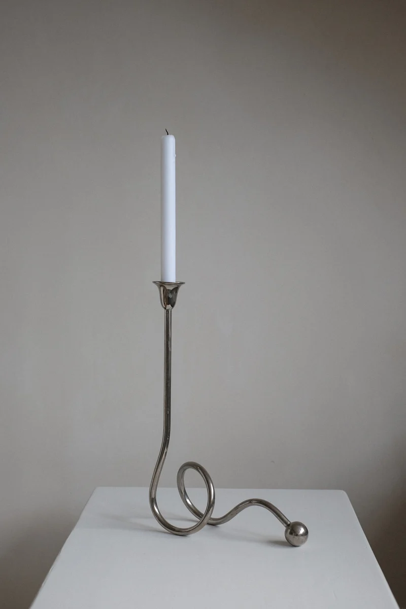 Chrome Candle Holder by Guido Niest