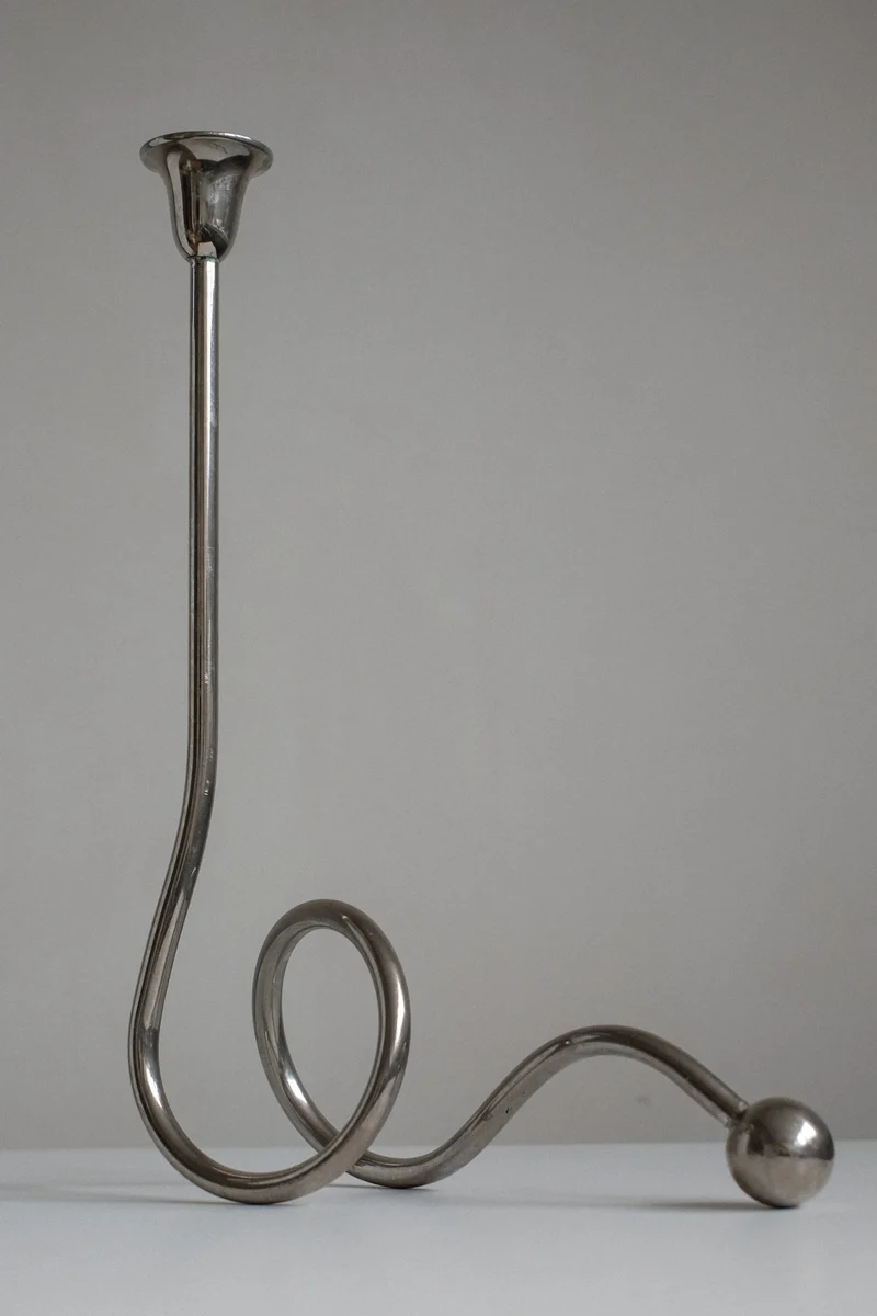 Chrome Candle Holder by Guido Niest