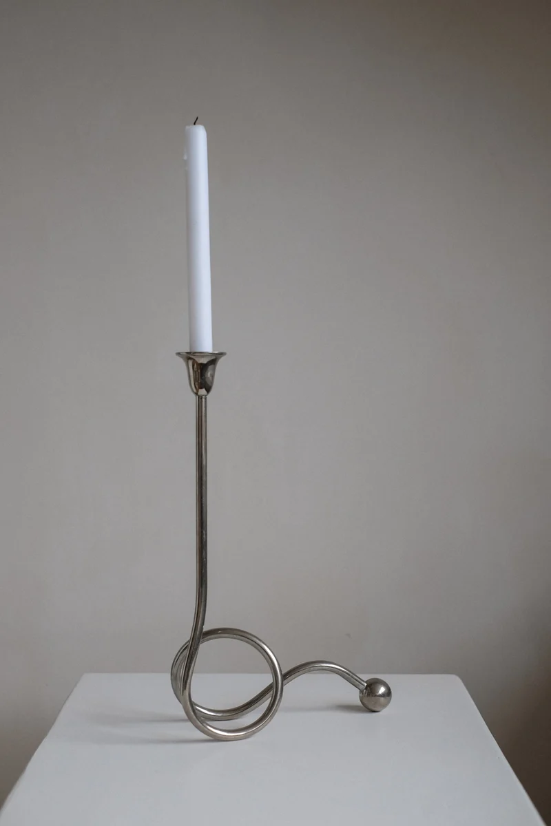 Chrome Candle Holder by Guido Niest