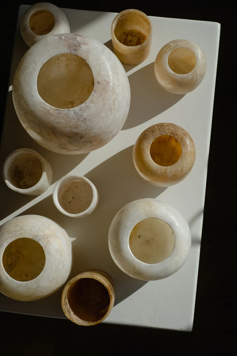 Alabaster Candle Holder