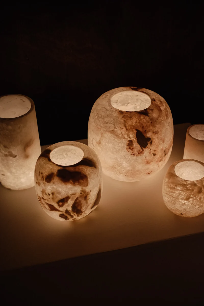 Alabaster Candle Holder