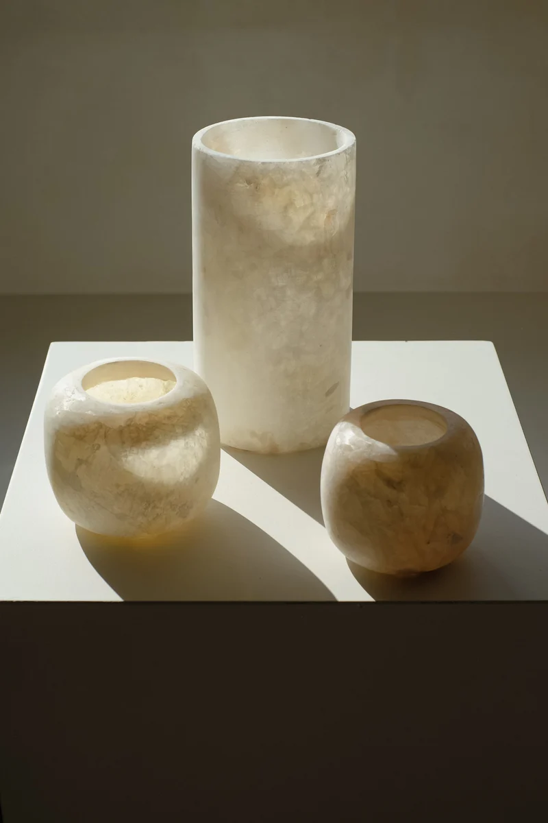 Alabaster Candle Holder