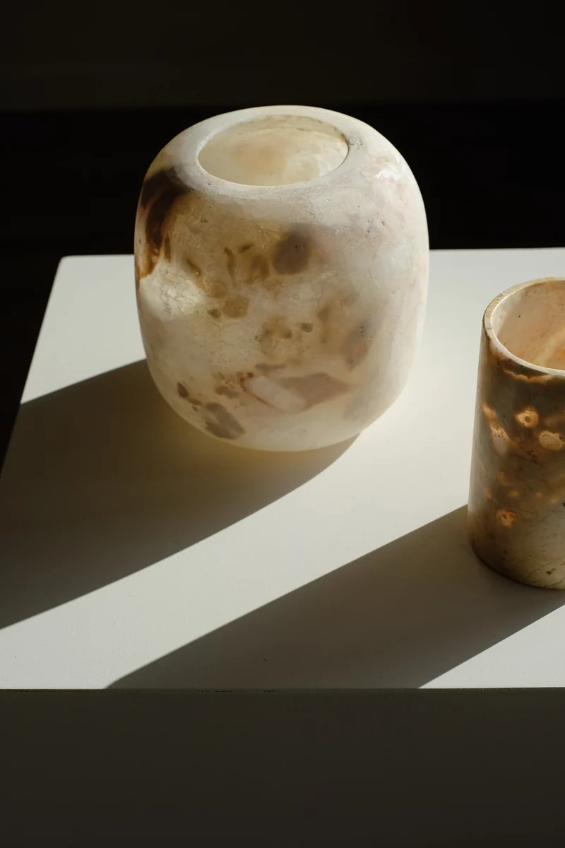 Alabaster Candle Holder