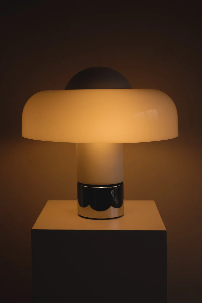Vintage Brumbry Chrome Table Lamp by Luigi Massoni for Harvey Guzzini, 1960s