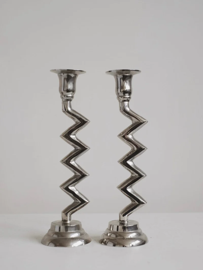 Set of Zigzag Candleholders