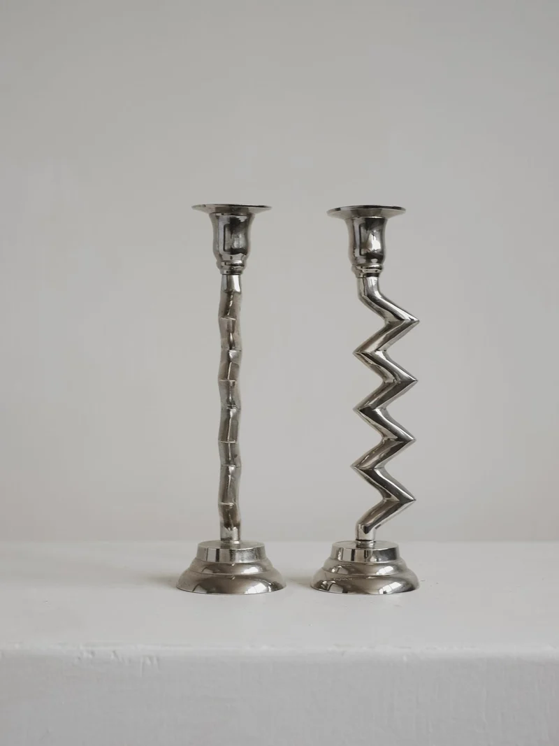 Set of Zigzag Candleholders