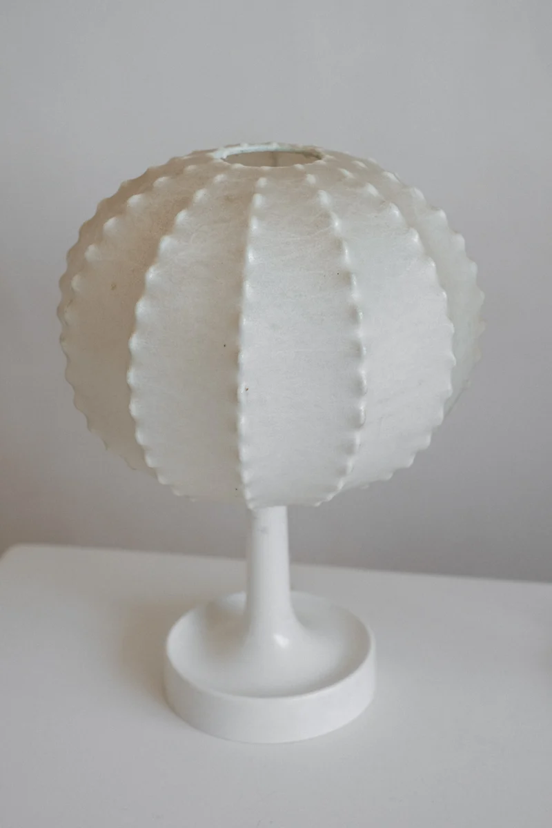 Vintage Pair of Cocoon Resin Table Lamps by Friedel Wauer for Goldkant Leuchten, 1970s