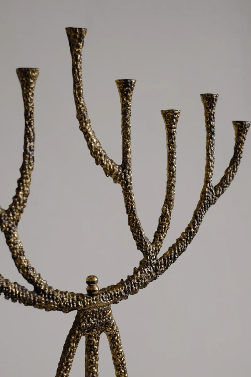 Rare Mid-Century Brutalist Bronze Candelabra