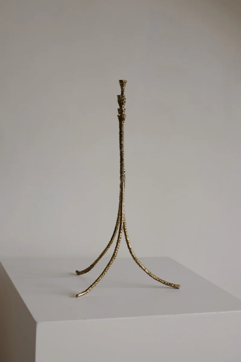 Rare Mid-Century Brutalist Bronze Candelabra