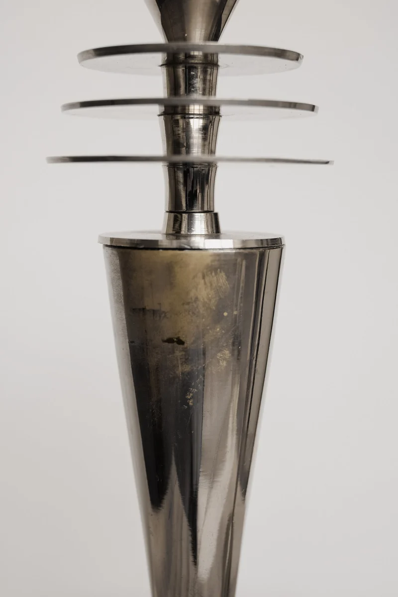 Vintage Art Deco Style Chrome Candlesticks