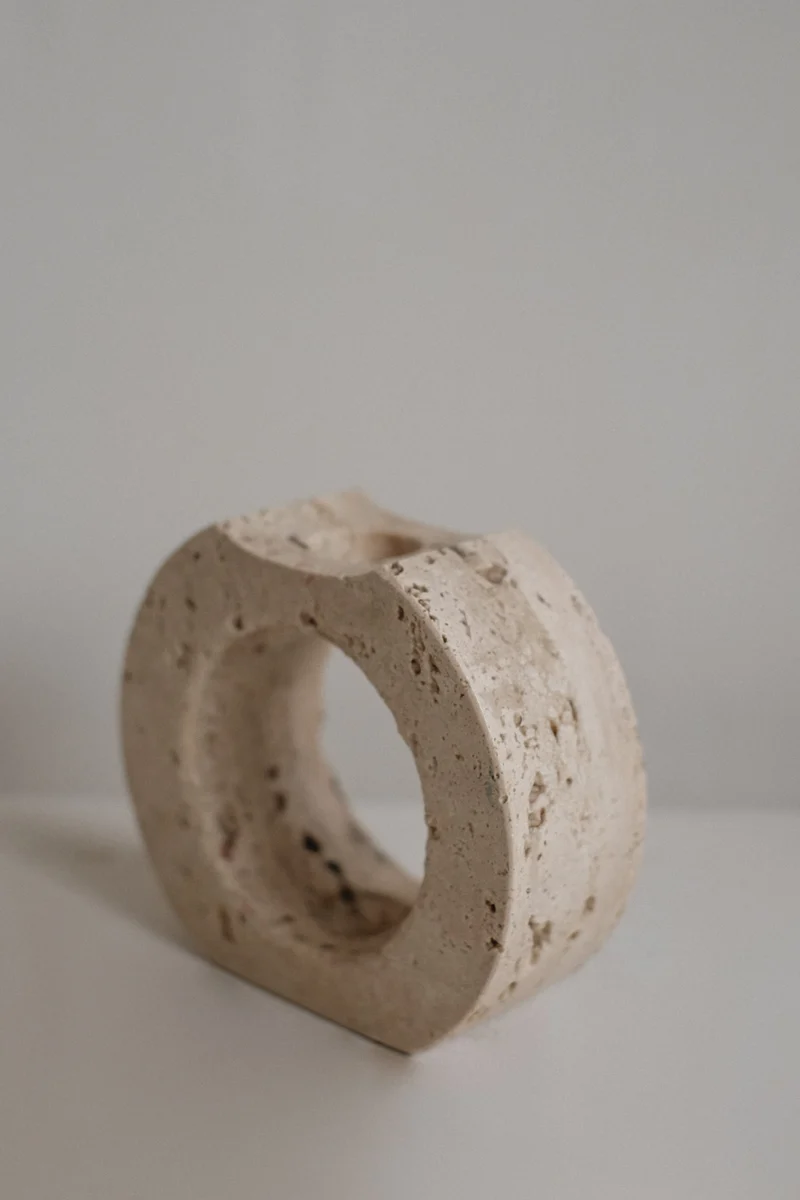 Travertine Candle Holder