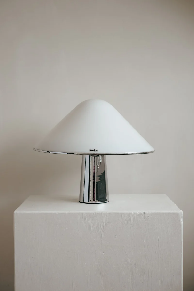 Vintage Harvey Guzzini Elpis Chrome Table Lamp