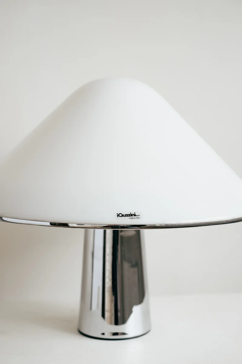 Vintage Harvey Guzzini Elpis Chrome Table Lamp