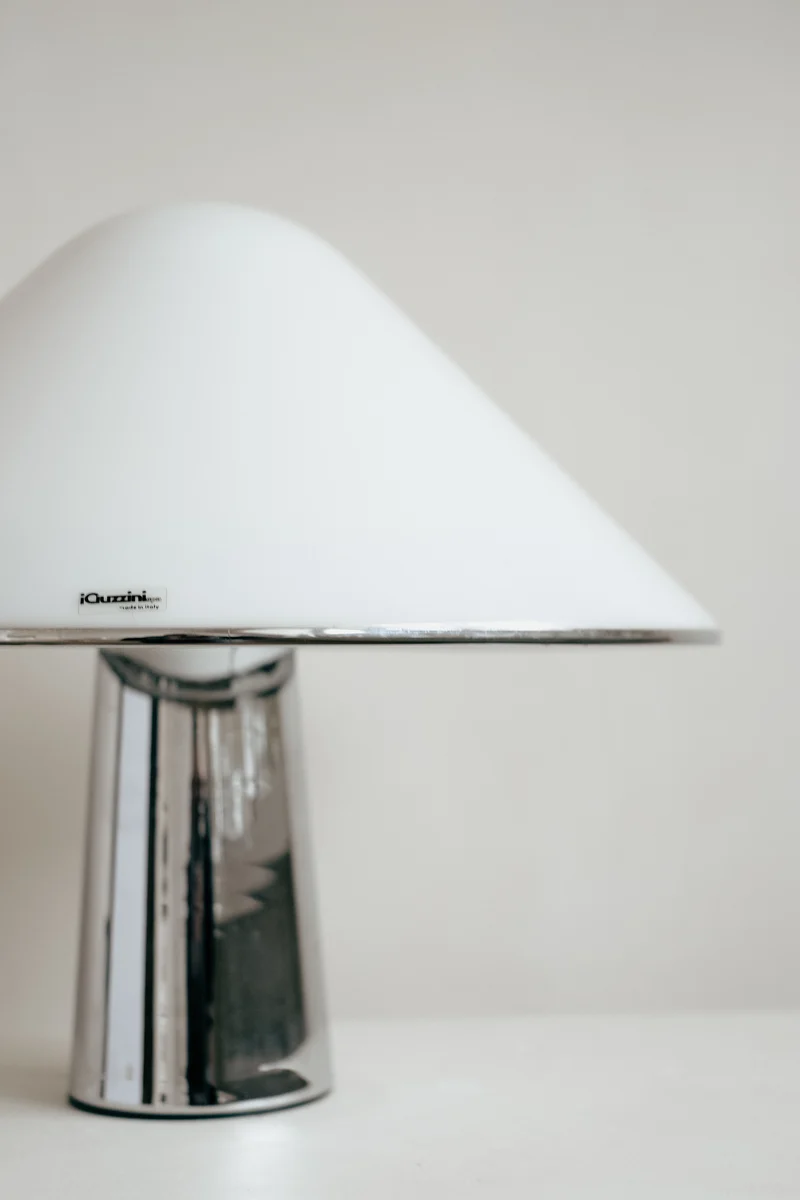 Vintage Harvey Guzzini Elpis Chrome Table Lamp