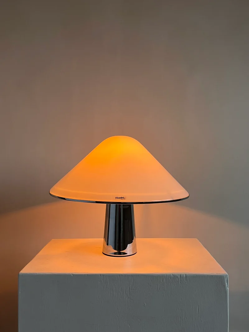 Vintage Harvey Guzzini Elpis Chrome Table Lamp