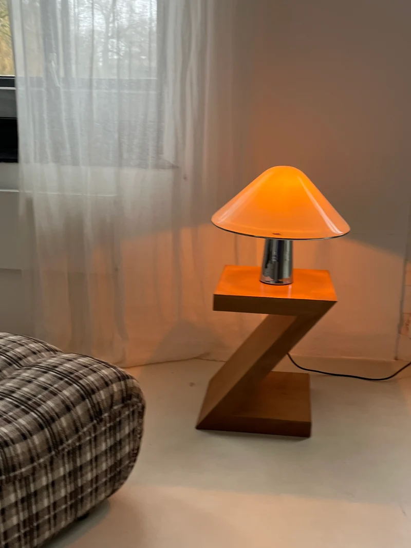 Vintage Harvey Guzzini Elpis Chrome Table Lamp