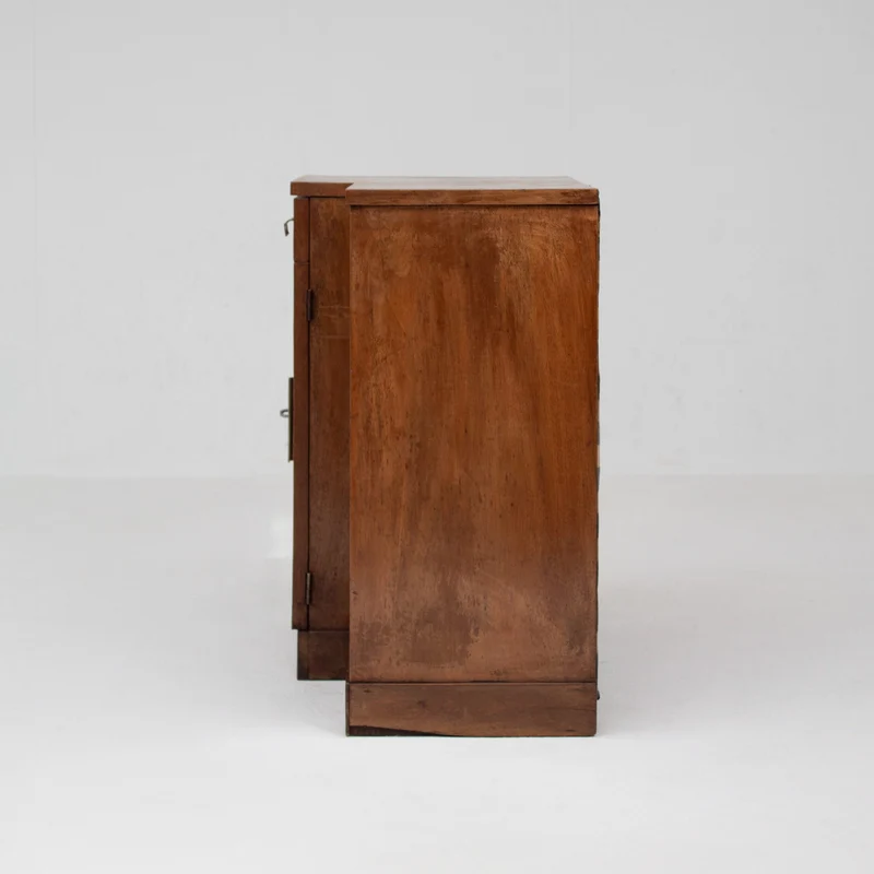 Art Deco Nightstand with Chrome Handles