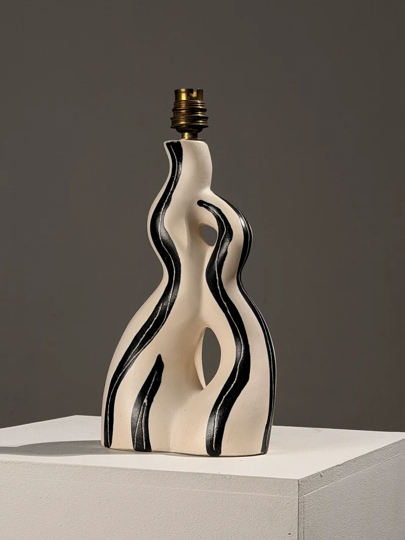 Vintage Rare zoomorphic ceramic table lamp, Vallauris, circa 1950