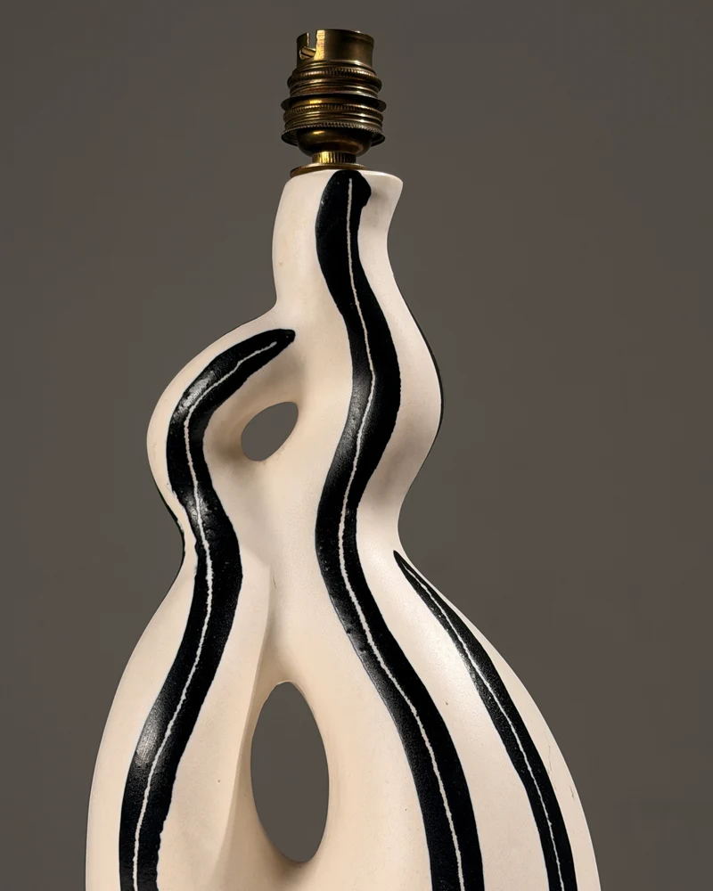 Vintage Rare zoomorphic ceramic table lamp, Vallauris, circa 1950