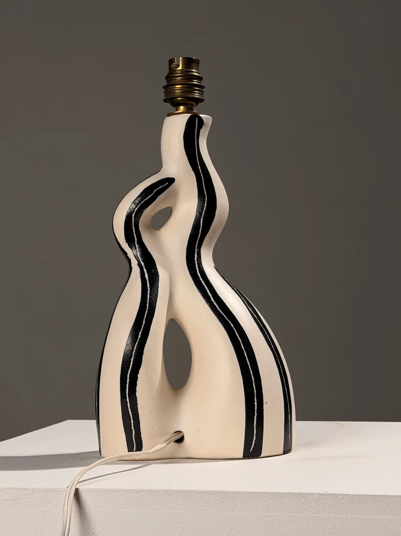 Vintage Rare zoomorphic ceramic table lamp, Vallauris, circa 1950