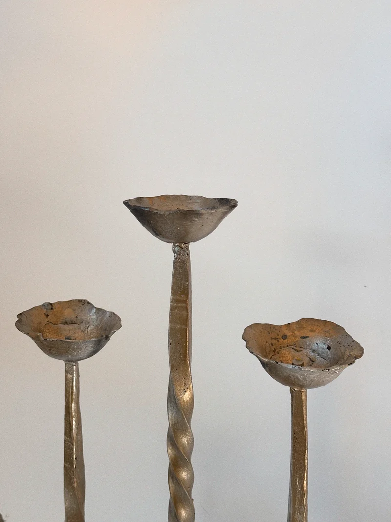 Folk Art 5 Arm Candelabra, Poland