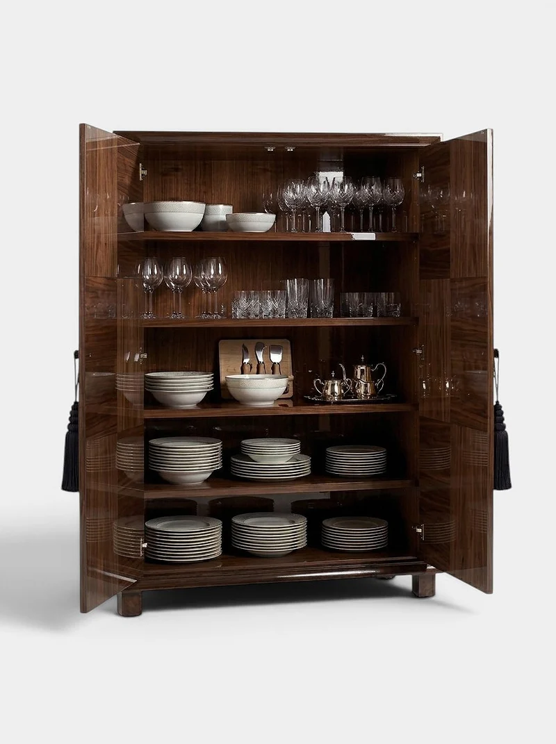 Emilie Dark Burl Wood Cabinet