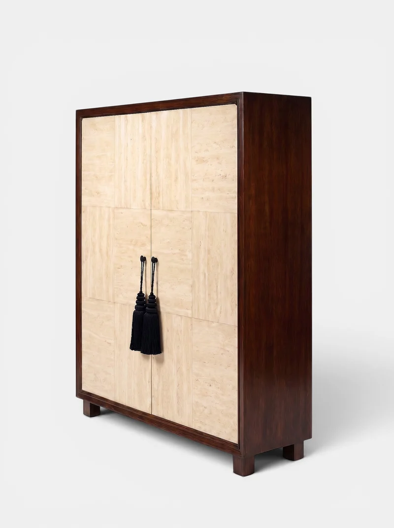 Emilie Travertine And Wood Cabinet