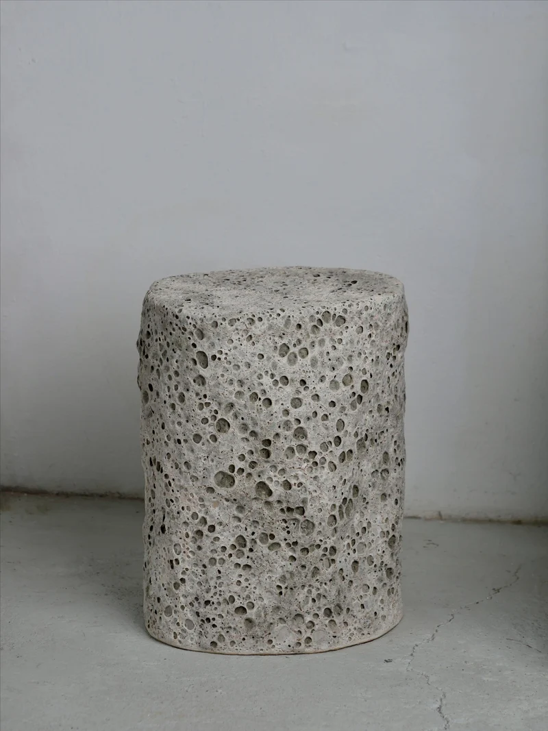 Lunar Brick Side Table Stoneware