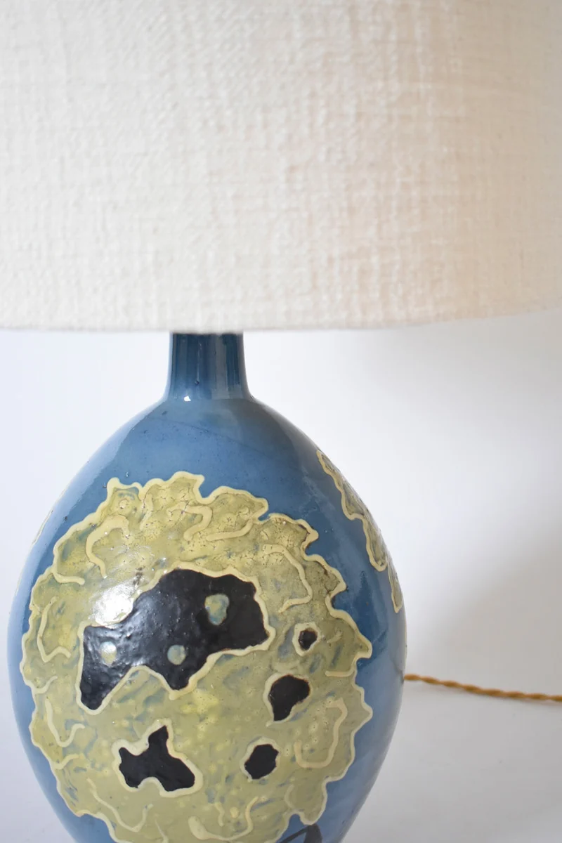 Vintage Simonot Ceramic Table Lamp, 1940s