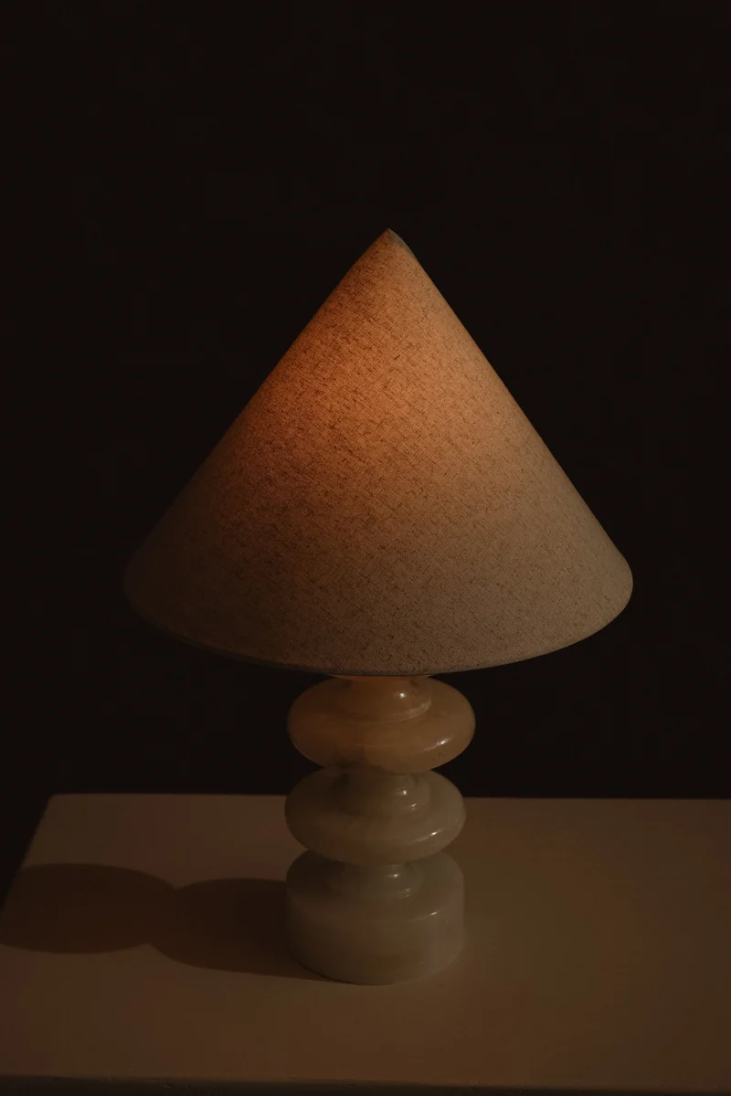 Vintage Sculptural Alabaster Table Lamp
