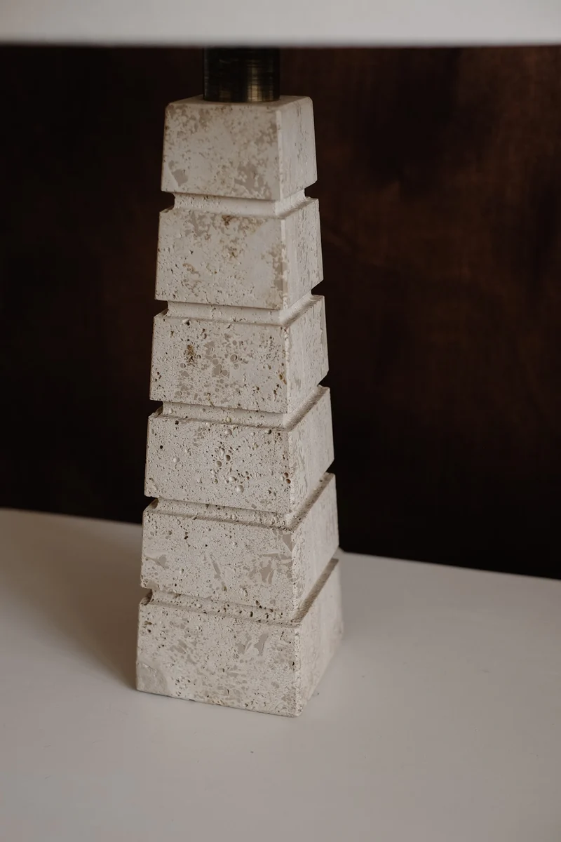 Vintage Travertine Table Lamp