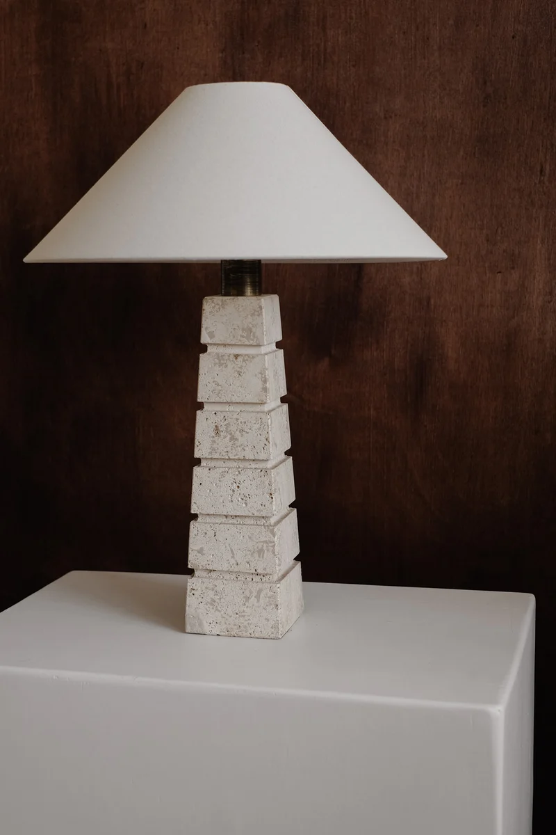Vintage Travertine Table Lamp